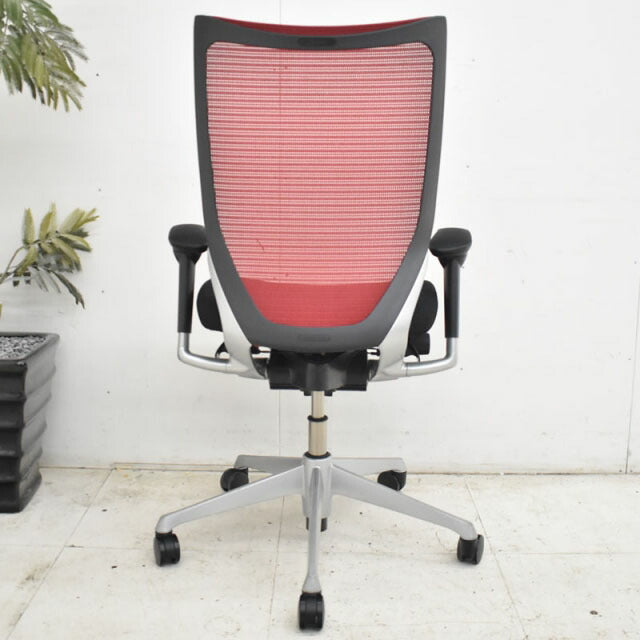 オカムラ バロン ハイバック 可動肘(新型肘パット) シルバー脚 2022072003【中古オフィス家具】【中古】