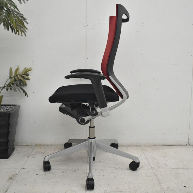 オカムラ バロン ハイバック 可動肘(新型肘パット) シルバー脚 2022072607【中古オフィス家具】【中古】