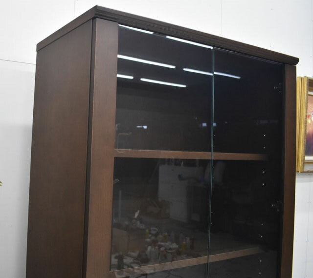 オカムラ EX-36シリーズ 役員用木製書棚 ガラス扉 W900 2022082201【中古オフィス家具】【中古】