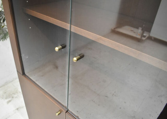 オカムラ EX-36シリーズ 役員用木製書棚 ガラス扉 W900 2022082201【中古オフィス家具】【中古】
