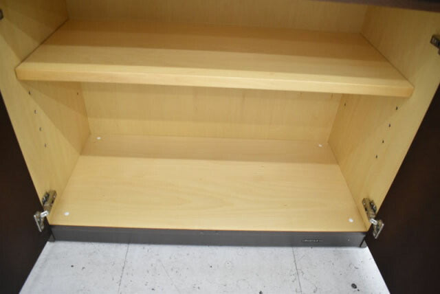 オカムラ EX-36シリーズ 役員用木製書棚 ガラス扉 W900 2022082201【中古オフィス家具】【中古】