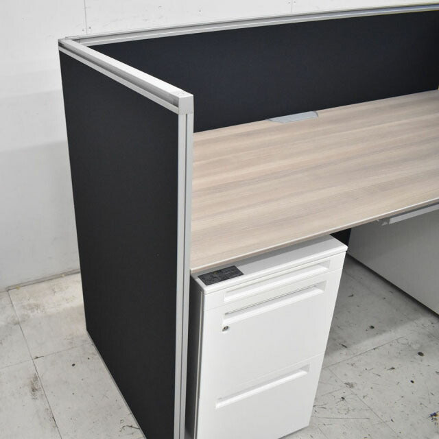 オカムラ プロユニット 片袖机+ワゴン+パネルセット W1660 2022100501【中古オフィス家具】【中古】
