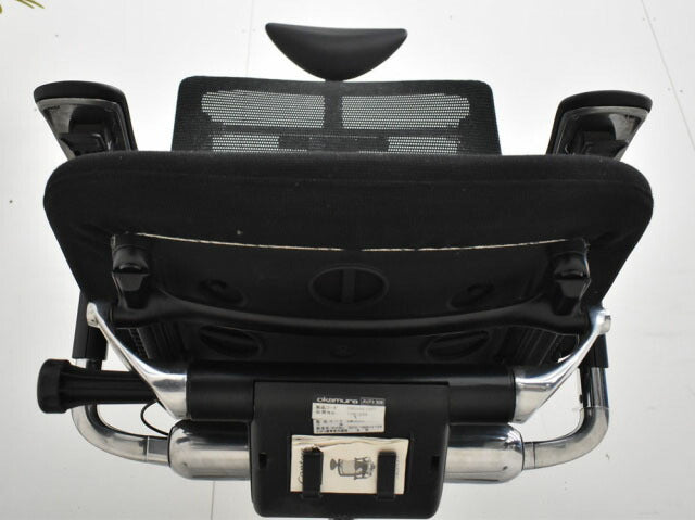 オカムラ コンテッサ ヘッドレスト 可動肘 ランバーサポート アルミポリッシュ脚 2023012101【中古オフィス家具】【中古】