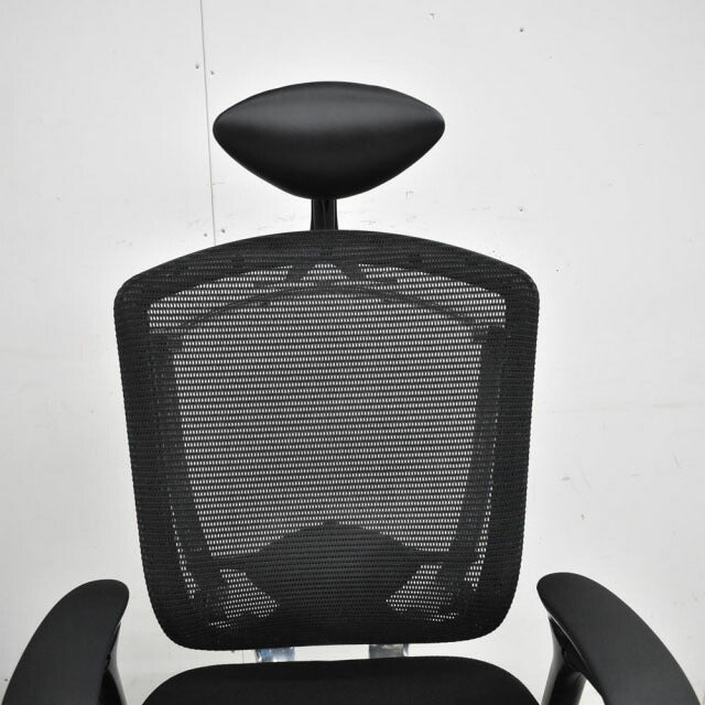 オカムラ コンテッサ ヘッドレスト 可動肘 ランバーサポート アルミポリッシュ脚 2023012103【中古オフィス家具】【中古】