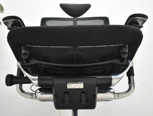 オカムラ コンテッサ ヘッドレスト 可動肘 ランバーサポート アルミポリッシュ脚 2023012104【中古オフィス家具】【中古】
