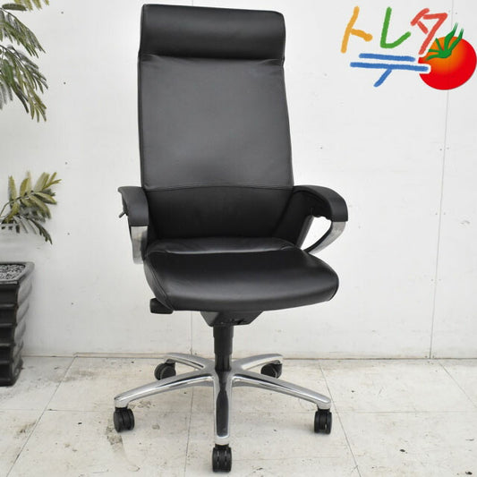 コクヨ フィロソフィー エクストラハイバック 固定肘 ランバーサポート 2023012405【中古オフィス家具】【中古】【商品画像1】