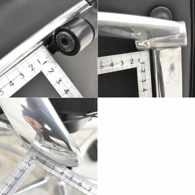 オカムラ コンテッサ ヘッドレスト 可動肘 革張り ポリッシュ脚 2023020401【中古オフィス家具】【中古】