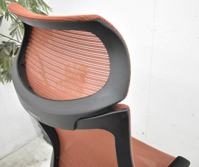 オカムラ バロン エクストラハイバック ヘッドレスト 可動肘 新型肘パット ポリッシュ脚 2023030906【中古オフィス家具】【中古】