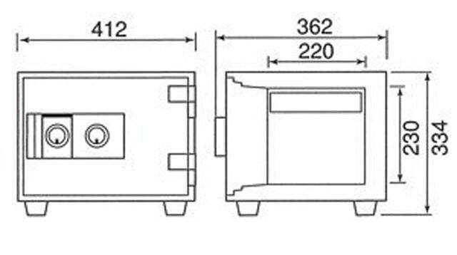 【配送料金見積もり対応となります】ダイヤセーフ 家庭用耐火金庫 2キータイプ DW30-1 W412【新品商品】【代引き不可】