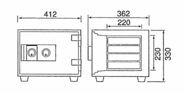 【配送料金見積もり対応となります】ダイヤセーフ 家庭用耐火金庫 2キータイプ DW30-4 W412【新品商品】【代引き不可】