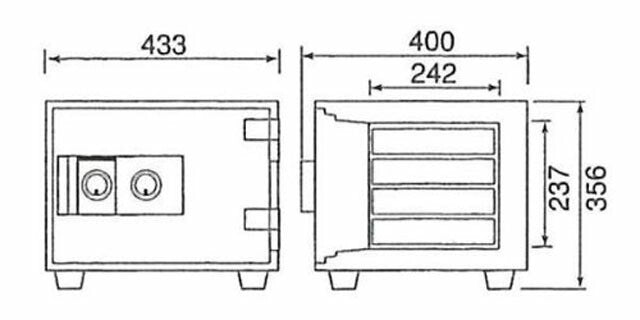 【配送料金見積もり対応となります】ダイヤセーフ 家庭用耐火金庫 2キータイプ DW34-4 W433【新品商品】【代引き不可】