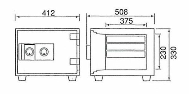 【配送料金見積もり対応となります】ダイヤセーフ 家庭用耐火金庫 2キータイプ DW30-S W412【新品商品】【代引き不可】