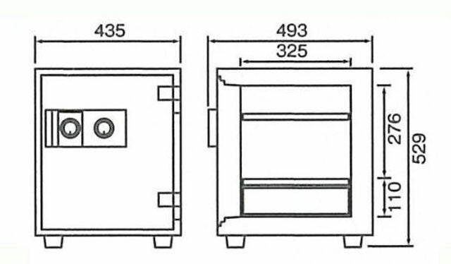 【配送料金見積もり対応となります】ダイヤセーフ 家庭用耐火金庫 2キータイプ DW52-DX W435【新品商品】【代引き不可】