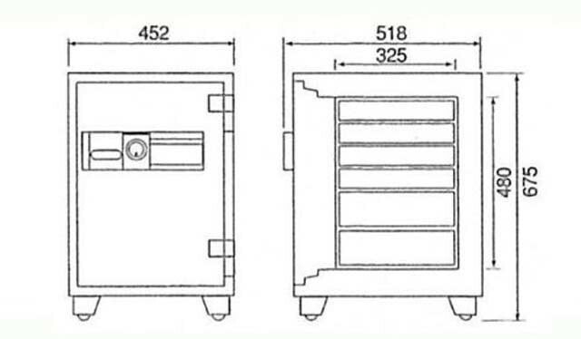 【配送料金見積もり対応となります】ダイヤセーフ プッシュタイプ耐火金庫 MEK68-6 W452【新品商品】【代引き不可】
