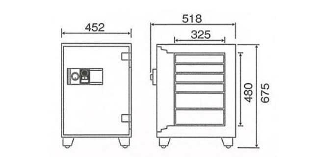 【配送料金見積もり対応となります】ダイヤセーフ カード式耐火金庫 RC68-6 W452【新品商品】【代引き不可】