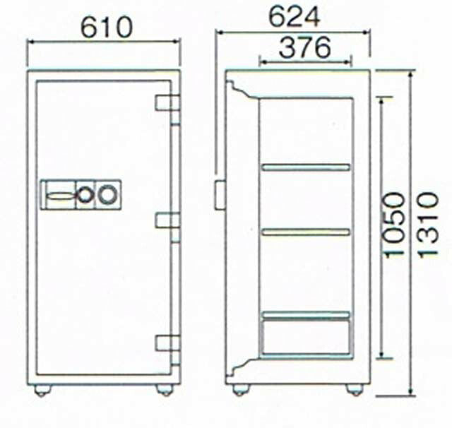 【配送料金見積もり対応となります】ダイヤセーフ 業務用耐火金庫 ダイヤルタイプ DTS130 W610【新品商品】【代引き不可】