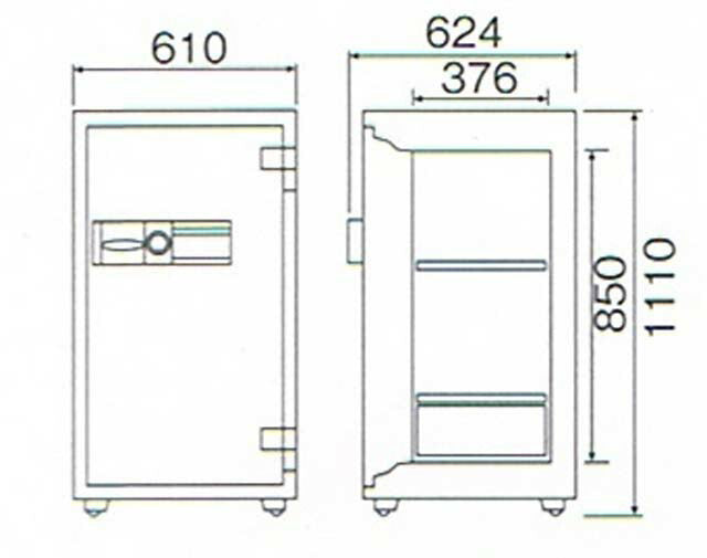 【配送料金見積もり対応となります】ダイヤセーフ 業務用耐火金庫 プッシュタイプ ETS110 W610【新品商品】【代引き不可】