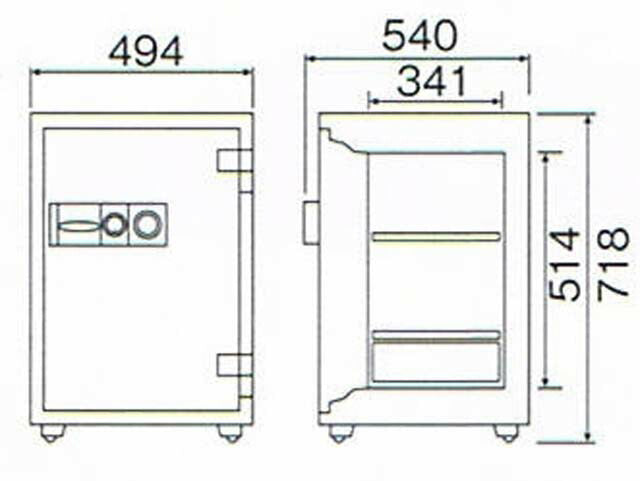 【配送料金見積もり対応となります】ダイヤセーフ 業務用耐火金庫 ダイヤルタイプ D70 W494【新品商品】【代引き不可】