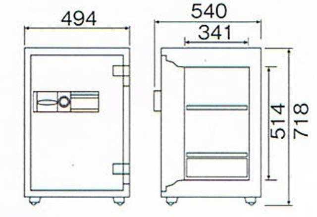 【配送料金見積もり対応となります】ダイヤセーフ 業務用耐火金庫 プッシュタイプ DE70 W494【新品商品】【代引き不可】