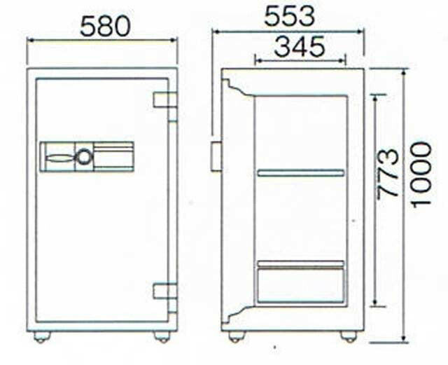 【配送料金見積もり対応となります】ダイヤセーフ 業務用耐火金庫 プッシュタイプ DE100 W580【新品商品】【代引き不可】