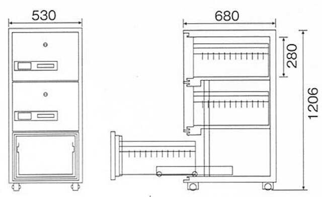 【配送料金見積もり対応となります】ダイヤセーフ 耐火キャビネット B4サイズ DSF680-3K H1206【新品商品】【代引き不可】