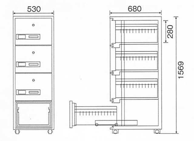 【配送料金見積もり対応となります】ダイヤセーフ 耐火キャビネット B4サイズ DSF680-4K H1569【新品商品】【代引き不可】