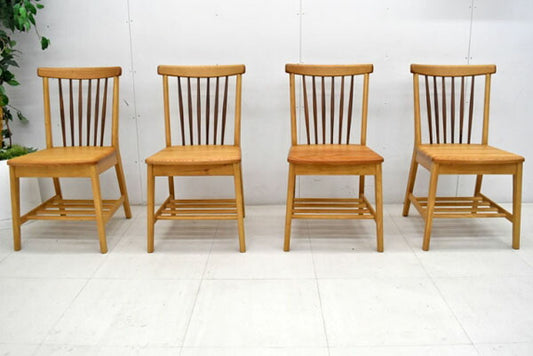 オカムラ シェアードスペース 木製チェア 4脚セット 2017102804【中古オフィス家具】【中古】