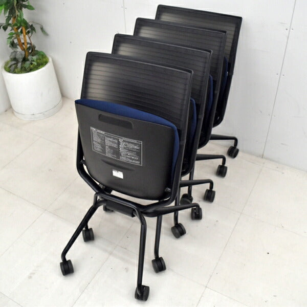 イトーキ レクシブ ネスティングチェア ブラック 2018022106【中古オフィス家具】【中古】