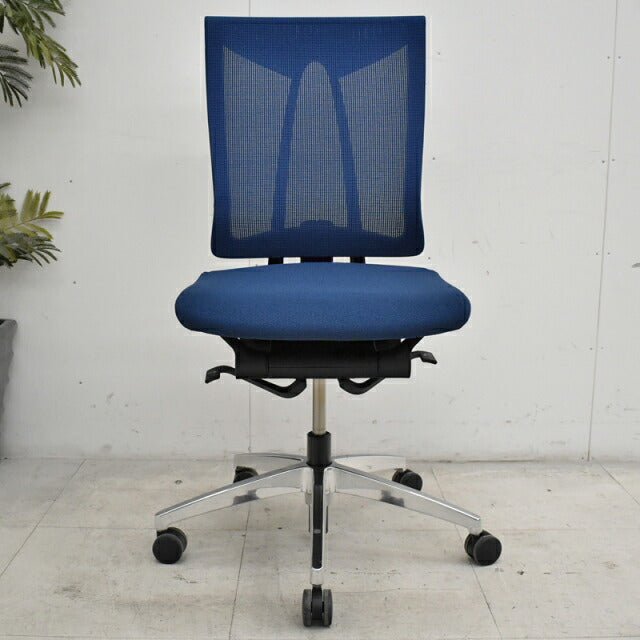 イトーキ セレーオ 肘なし ネイビーブルー 2020030503【中古オフィス家具】【中古】