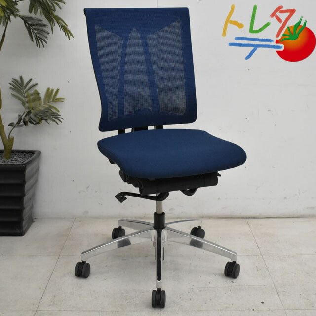 イトーキ セレーオ 肘なし ネイビーブルー 2020062604【中古オフィス家具】【中古】