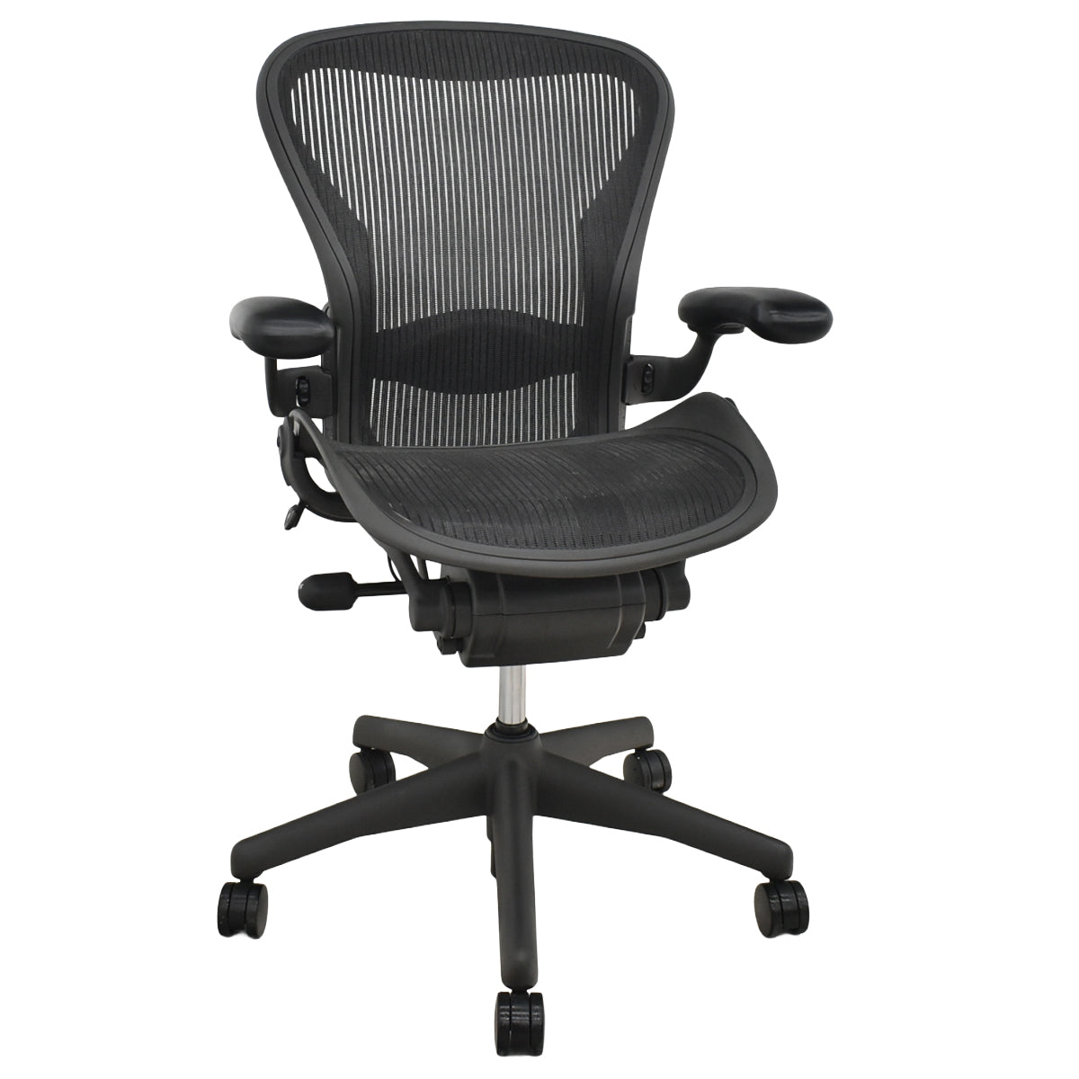 【中古】ハーマンミラー　アーロンチェア　Bサイズ　フル装備　ランバーサポート　昇降ガス新品交換済　2025102801【中古オフィス家具】