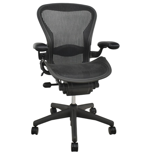 【中古】ハーマンミラー　アーロンチェア　Bサイズ　フル装備　ランバーサポート　昇降ガス新品交換済　2025102801【中古オフィス家具】