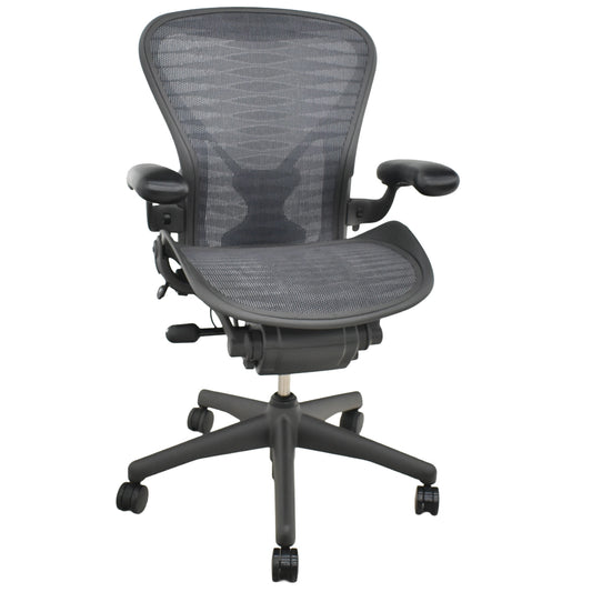 【中古】ハーマンミラー　アーロンチェア　Bサイズ　フル装備　ポスチャーフィット　タキシードメッシュ　2025102802　【中古オフィス家具】