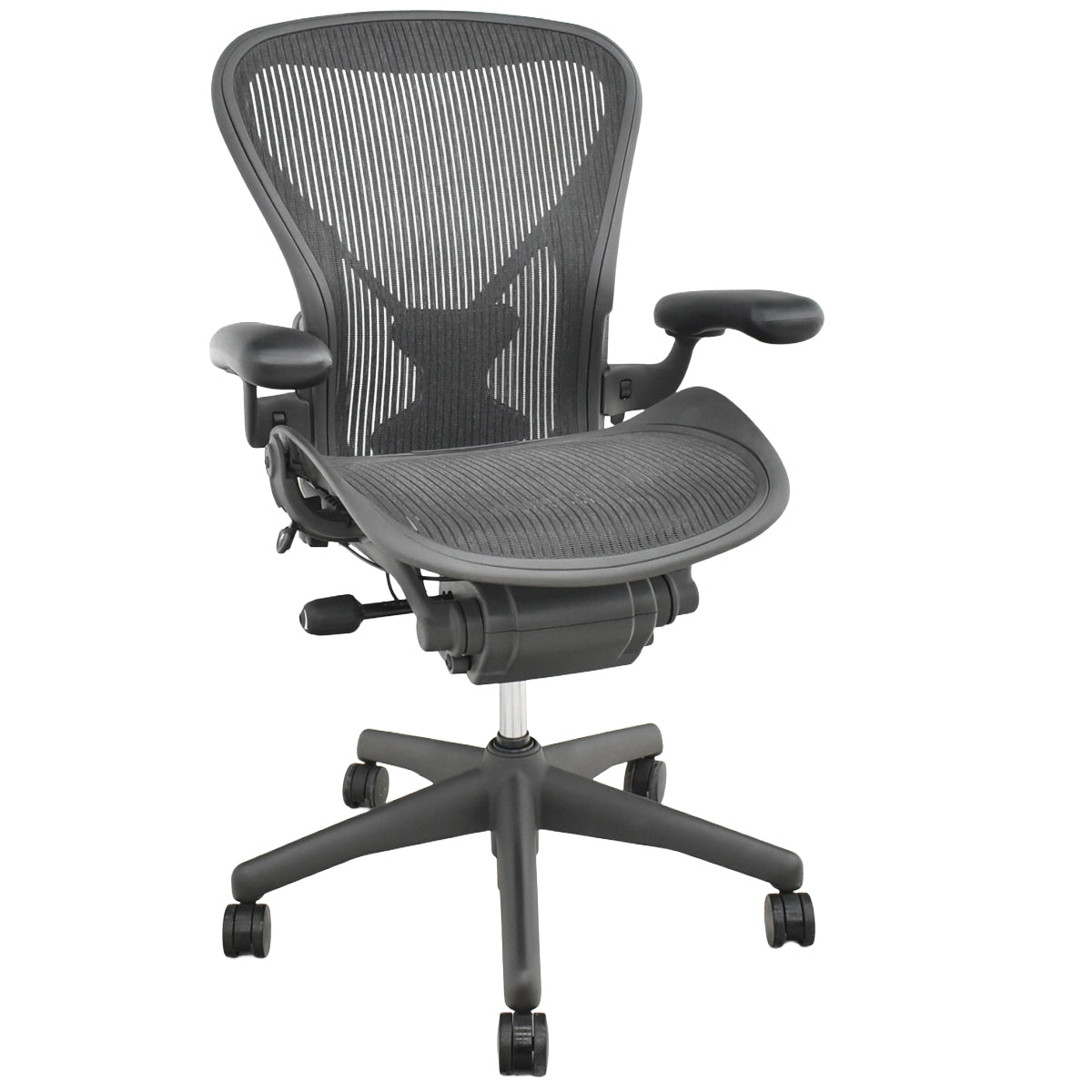 【中古】ハーマンミラー　アーロンチェア　Bサイズ　フル装備　ポスチャーフィット　昇降ガス新品交換済　2025102805【中古オフィス家具】