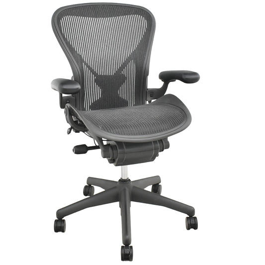 【中古】ハーマンミラー　アーロンチェア　Bサイズ　フル装備　ポスチャーフィット　昇降ガス新品交換済　2025102805【中古オフィス家具】