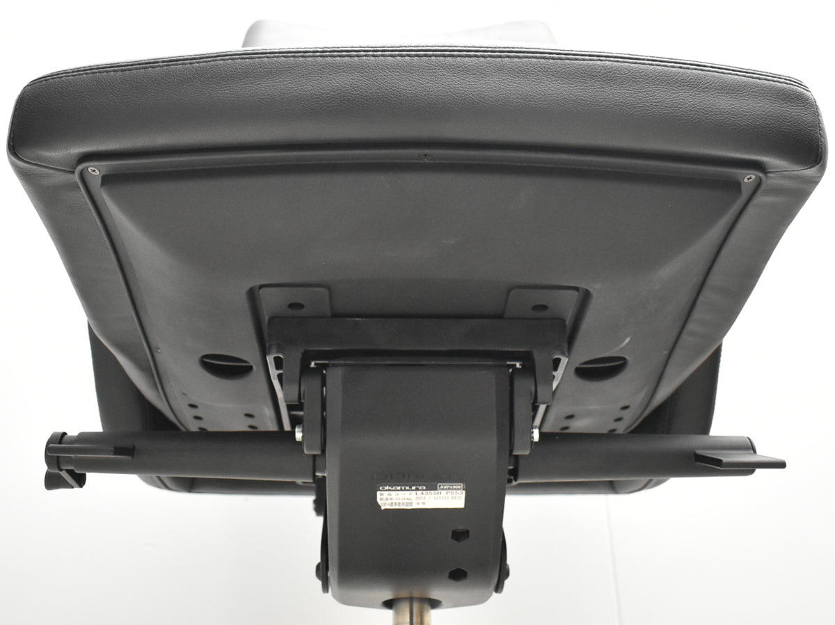 【中古】オカムラ　セフィーロ　エグゼクティブチェア　総革張り　固定肘　ポリッシュ　2025110402【中古オフィス家具】