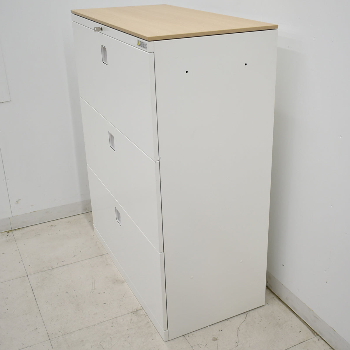 【中古】オカムラ　レクトライン　３段ラテラルキャビネット　天板付　幅900　2025110404【中古オフィス家具】