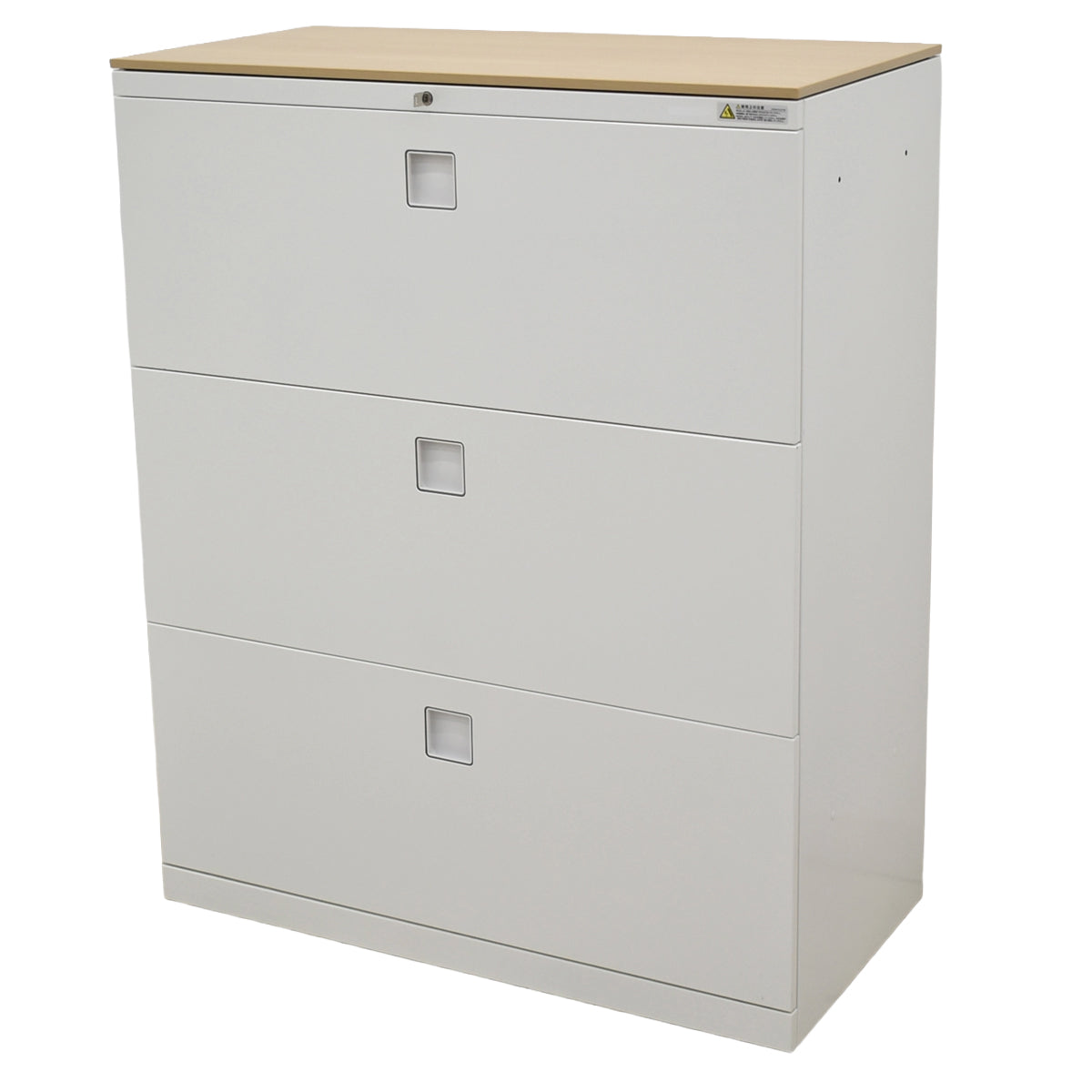 【中古】オカムラ　レクトライン　３段ラテラルキャビネット　天板付　幅900　2025110404【中古オフィス家具】