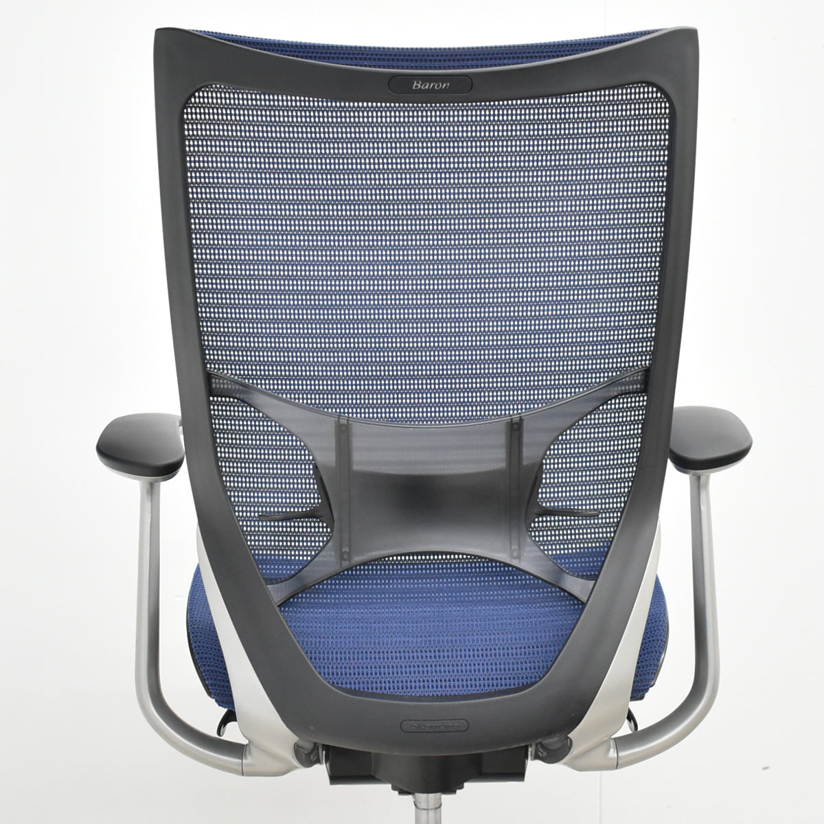 【中古】オカムラ　バロン　ハイバック　固定肘　ランバーサポート　シルバー脚　肘パッド新品交換済　2025110603【中古オフィス家具】
