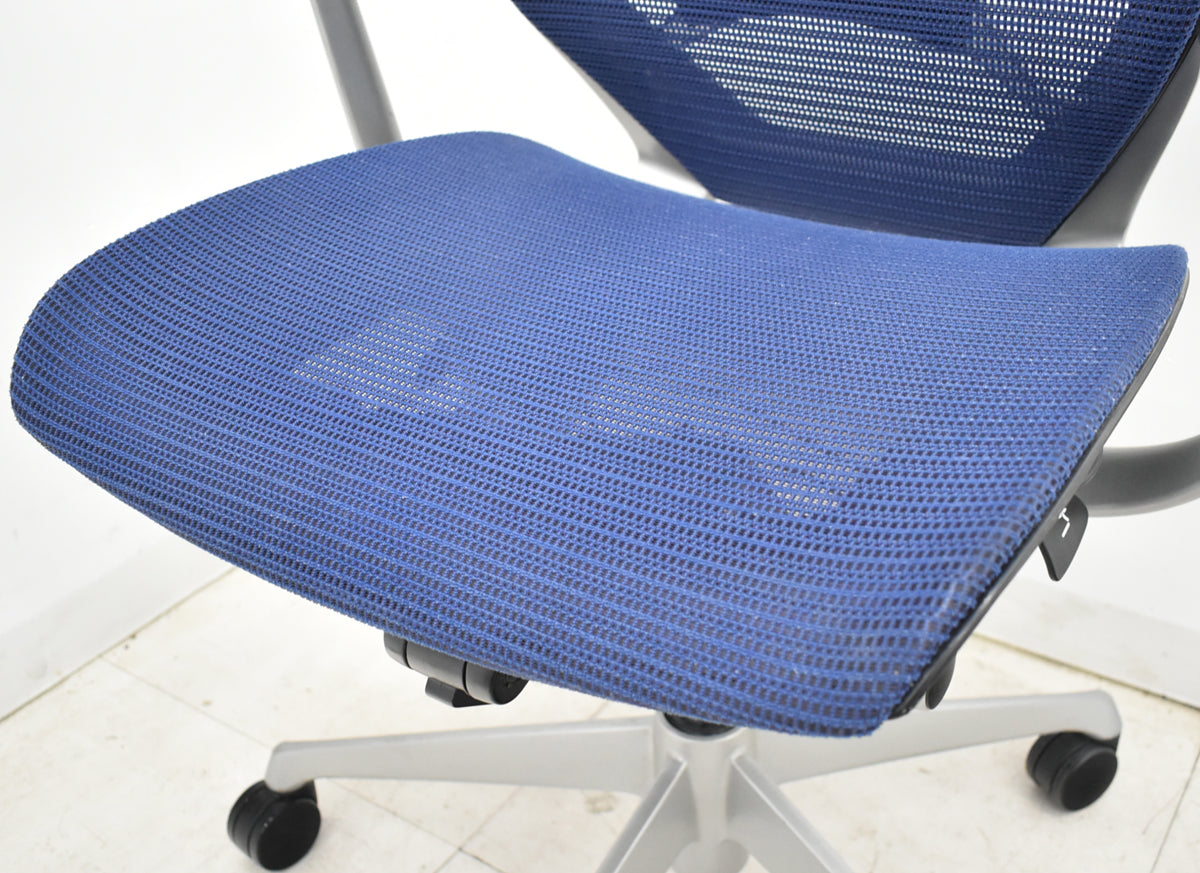 【中古】オカムラ　バロン　ハイバック　固定肘　ランバーサポート　シルバー脚　肘パッド新品交換済　2025110603【中古オフィス家具】