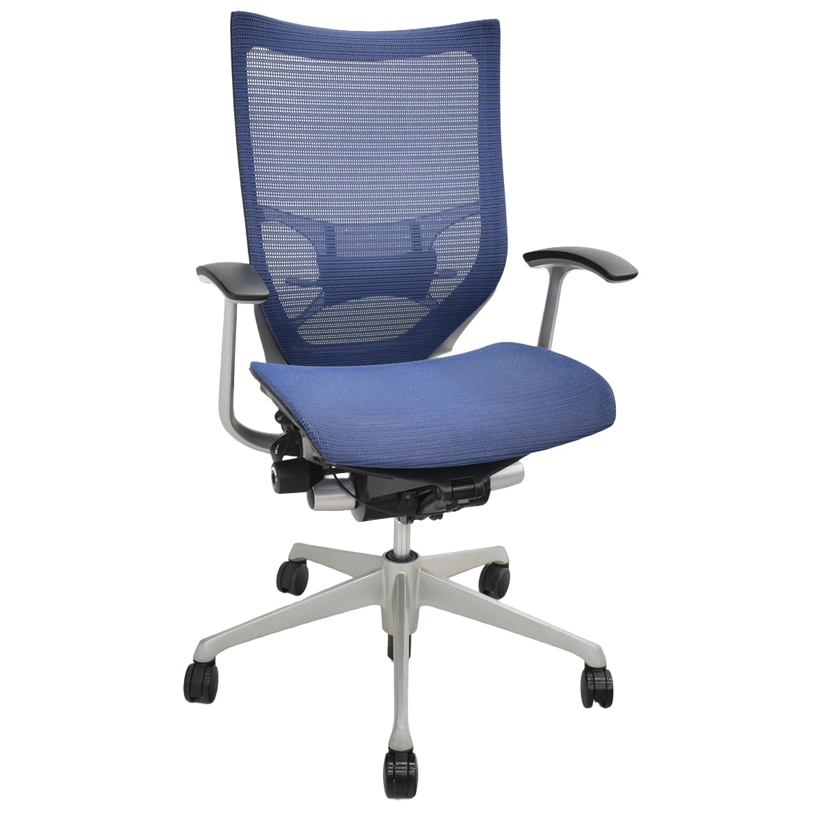 【中古】オカムラ　バロン　ハイバック　固定肘　ランバーサポート　シルバー脚　肘パッド新品交換済　2025110603【中古オフィス家具】