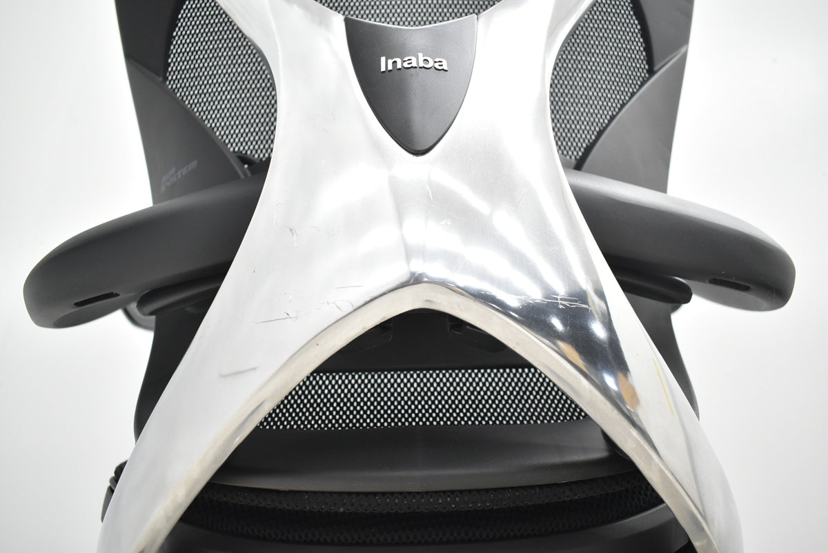 【中古】イナバ　エクセア　可動肘　エアランバーサポート　ポリッシュ　2025110604【中古オフィス家具】