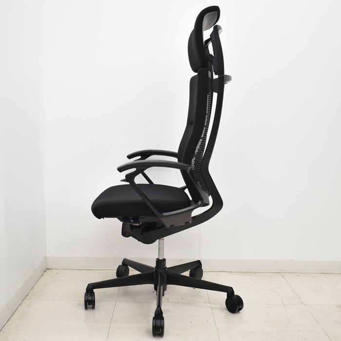 【中古】オカムラ　デューク　エクストラハイバック（可動ヘッドレスト）固定肘　ランバーサポート　2025031201【中古オフィス家具】