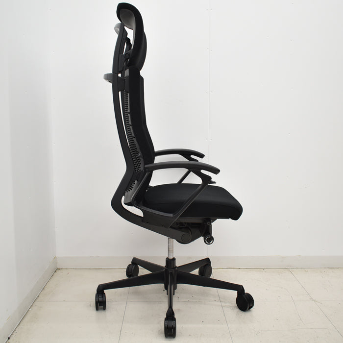 【中古】オカムラ　デューク　エクストラハイバック（可動ヘッドレスト）固定肘　ランバーサポート　2025031201【中古オフィス家具】