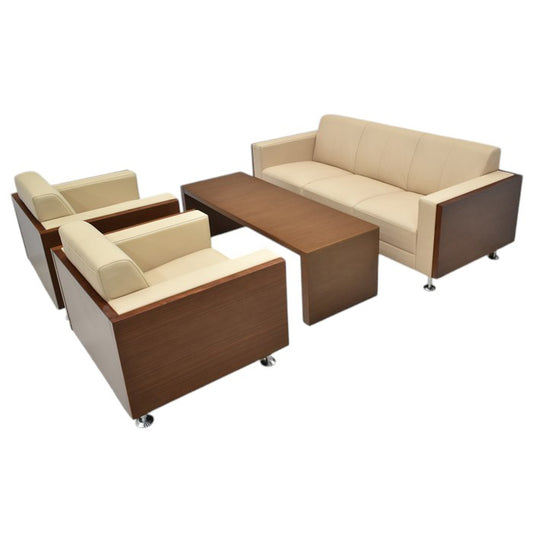 【中古】カリモク家具　グラヴィータシリーズ　応接４点セット　幅1965　2025050201【中古オフィス家具】