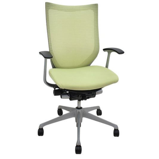 【中古】オカムラ　バロン　ハイバック　固定肘　シルバー脚　2025051501【中古オフィス家具】