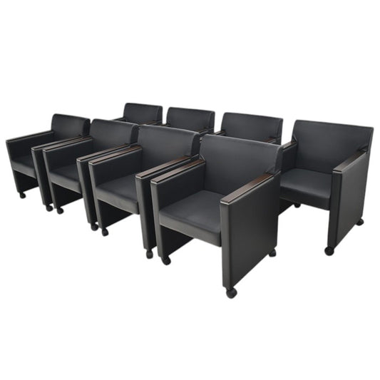 【中古】オカムラ　8346W　応接会議チェア　８脚セット　幅600　2025062401【中古オフィス家具】