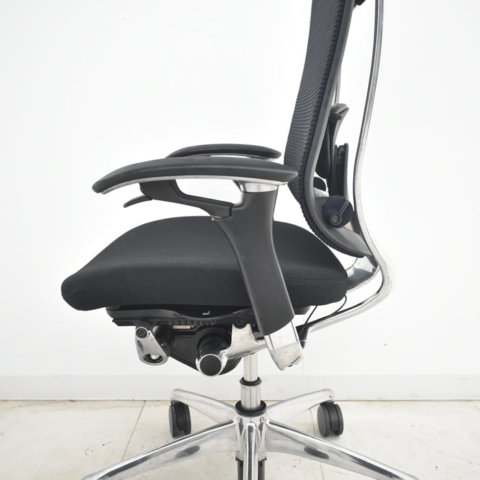 【中古】[難有]オカムラ　コンテッサ　可動肘　ランバーサポート　ポリッシュ　ハンガー　2025070802【中古オフィス家具】