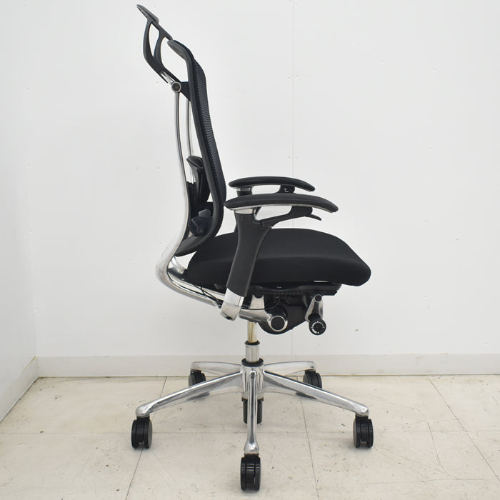 【中古】[難有]オカムラ　コンテッサ　可動肘　ランバーサポート　ポリッシュ　ハンガー　2025070802【中古オフィス家具】