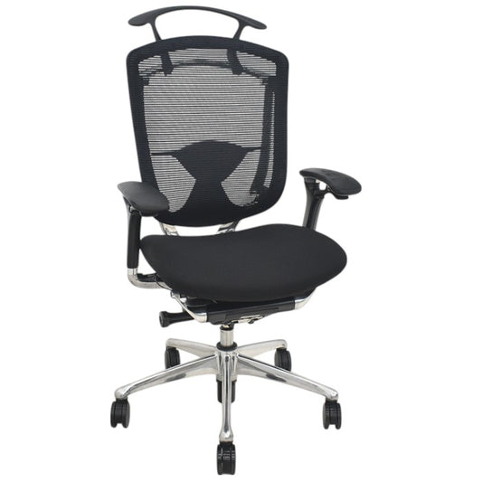 【中古】[難有]オカムラ　コンテッサ　可動肘　ランバーサポート　ポリッシュ　ハンガー　2025070802【中古オフィス家具】
